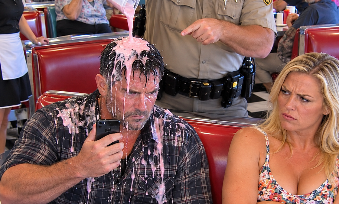 The Sheriff Poured a Milkshake Over My Head—He Had No Idea His Secret Signal to My Wife Would Destroy Everything