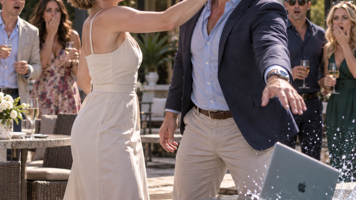 He laughed at his wife’s online job and threw her laptop into the pool — then she slapped him in front of everyone