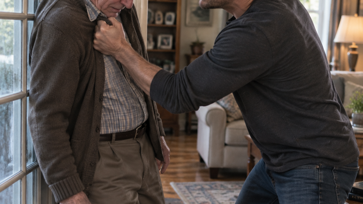My Elderly Father Dropped a Glass of Water… What My Son Did Next Broke My Heart