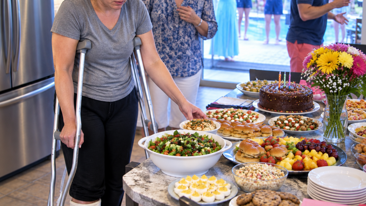 My husband forced me to cook for 30 guests with a broken leg—then his mother made him regret it
