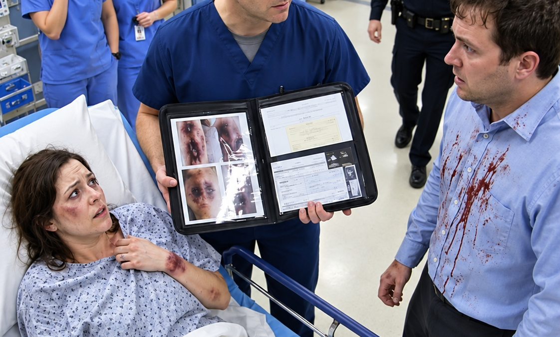 He Beat Me Unconscious and Told the Hospital I Fell—Then the Chief Doctor Walked In and Said, “That’s My Sister