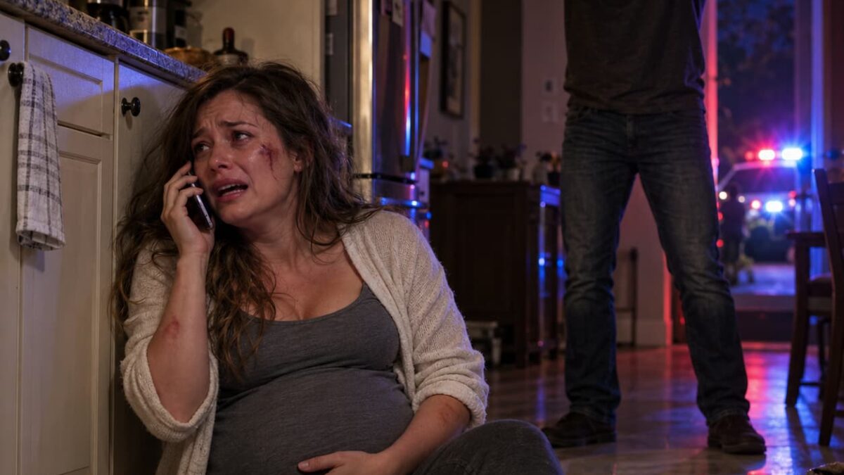 My Husband Kicked My Pregnant Belly and Told Me to Lose the Baby—Then He Heard Who I Had Called