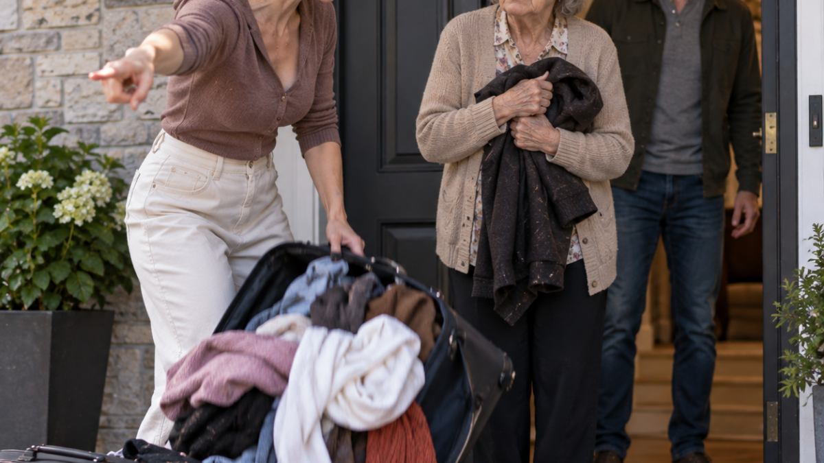 MY WIFE THREW MY 70-YEAR-OLD MOM’S CLOTHES OUTSIDE—SHE DIDN’T KNOW I WAS STANDING BEHIND HER