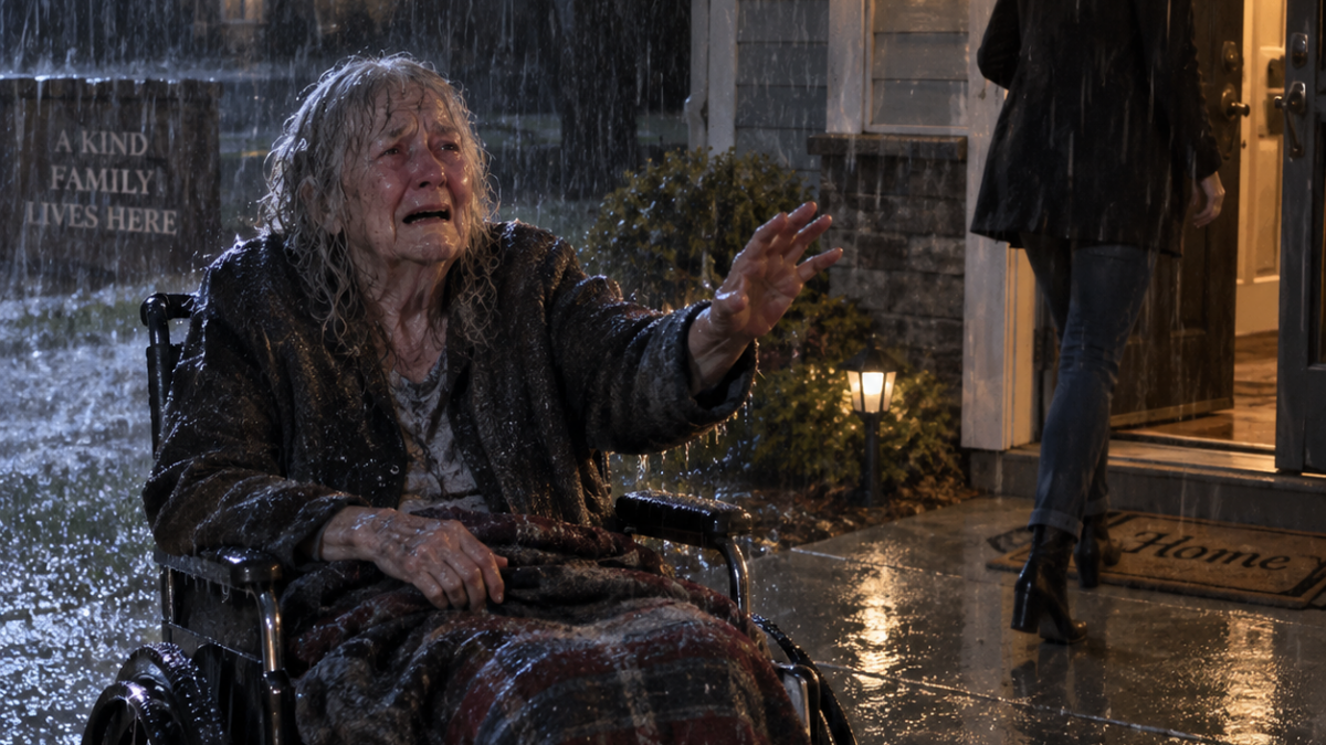 The Rain Couldn’t Hide Her Tears: The Old Mother Who Was Left Outside Her Own Home